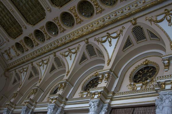 Picture of Detail of the ceiling in one of the many halls in the PalaceBucharest - Romania