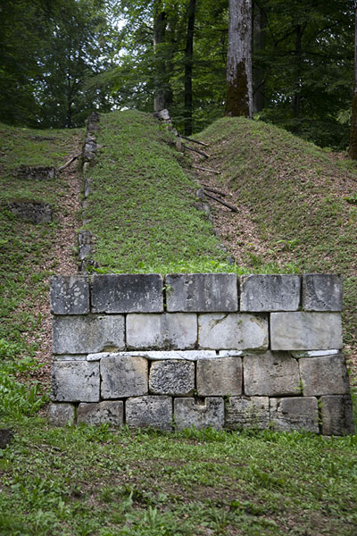Part of the wall surrounding the outer fortification above the sacred zone, Sarmizegetusa Regia, Romania