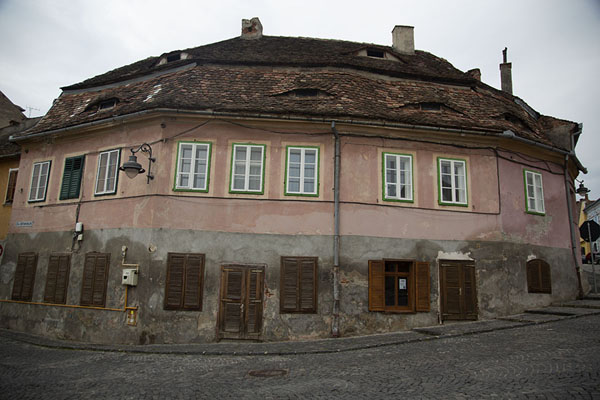 Pink building with eyes in Sibiu | Sibiu | Romania