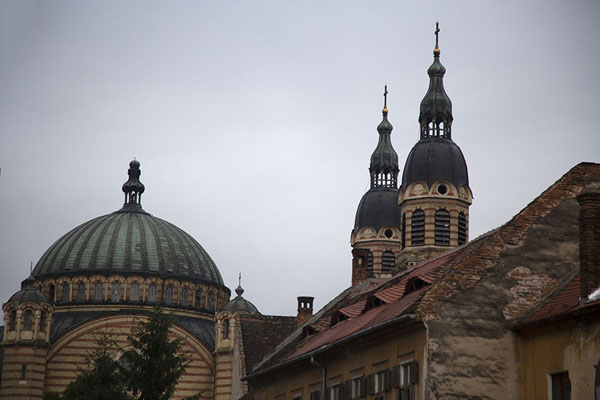 The Church of the holy trinity towering above buildings in Sibiu | Sibiu | Romania