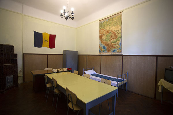 Room where the Ceaușescus had their medical check before the trial, Romania