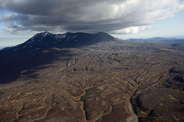 Volcano in central Kamchatka, Kamchatka from the air, Russia