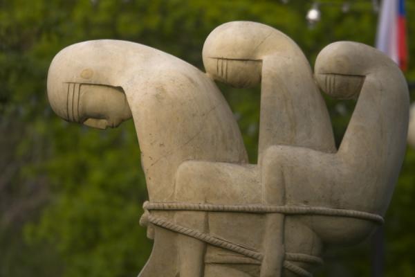 Women tied together in a sculpture in the Sculpture Park | Sculpture Park | Russia