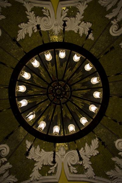 Picture of Looking up a lantern of Komsomolskaya subway stationMoscow - Russia