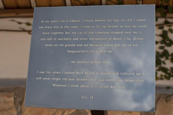 Harrowing story told by a teenager, one of the so many stories in the memorial centre | Kigali Genocide Memorial Centre | Ruanda
