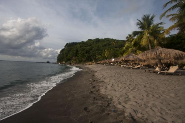 Anse Chastanet beach seen from the southern side, Saint Lucia