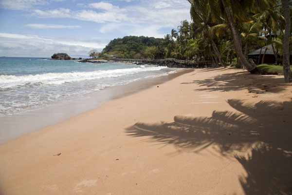 Beach and Bom Bom Island in the background, São Tomé and Príncipe