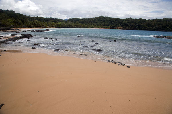 Looking towards the bay across the beach, São Tomé and Príncipe