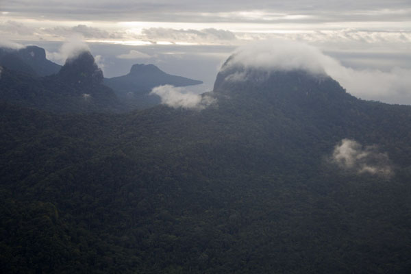 View of some of the mountains of the island of Príncipe, with Pico Papagaio, São Tomé and Príncipe