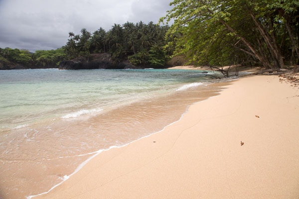 Soft sand and quiet waters make Praia Piscina one of the most beautiful of São Tomé, São Tomé and Príncipe Praia Piscina, with a small protected bay and soft sand, São Tomé and Príncipe