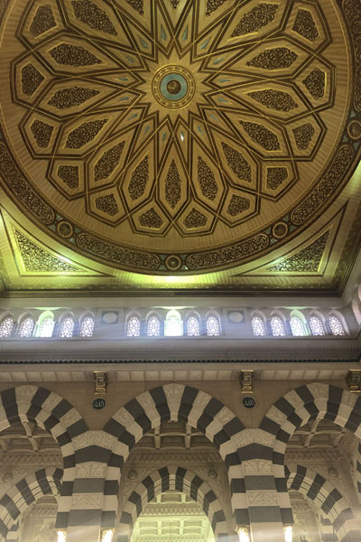 One of the cupolas with arches in the Prophet Mosque, Medina mosques, Saudi Arabia