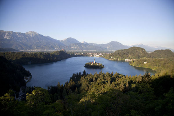 View of Lake Bled from Osojnica hill to the southwest | Meer van Bled | SloveniÃ«