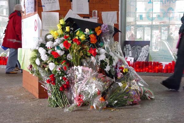 Flowers at Atocha station, Madrid, Spain