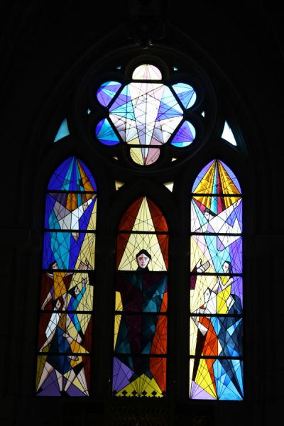 Modern version of religious scene in Almudena Cathedral, Almudena Cathedral, Spain
