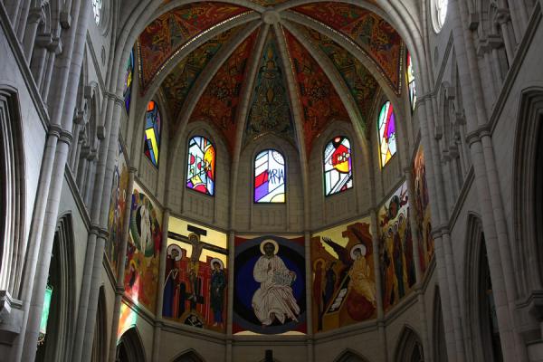 Close-up of the apse of Almudena Cathedral, Almudena Cathedral, Spain