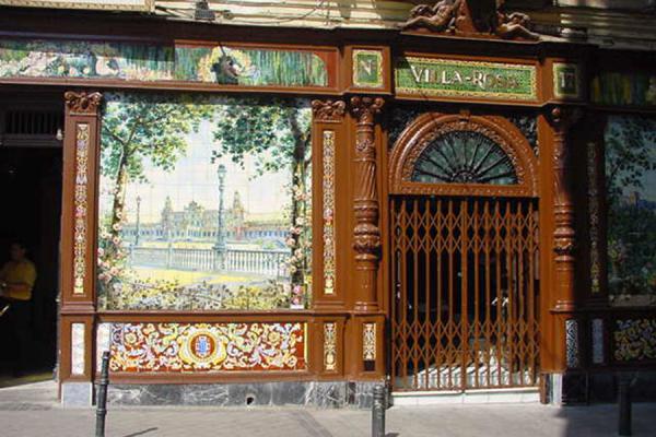 Outside of a bar at Plaza Santa Ana, Spain