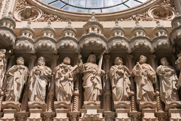 Detail of the facade of the Montserrat monastery, Spain