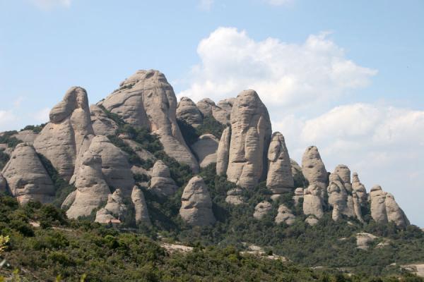 Some of the spectacular cliffs of Montserrat, Spain