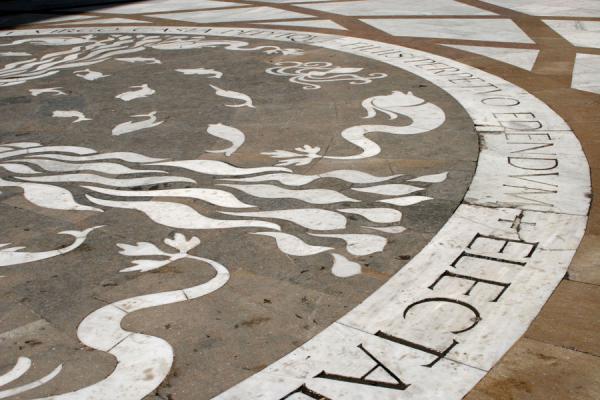 Detail of the floor of the basilica of Montserrat, Spain