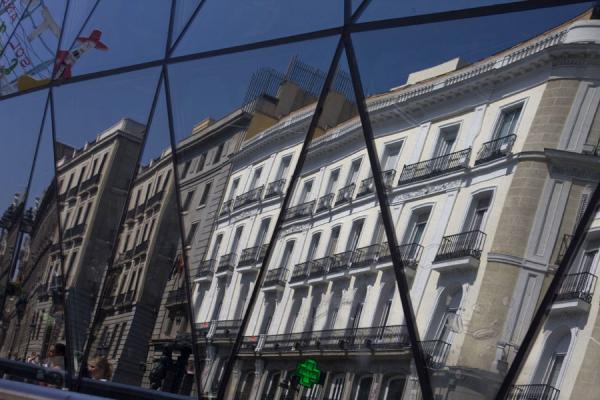 Some of the buildings surrounding Puerta del Sol reflected in Sol subway station | Puerta del Sol | Spagna