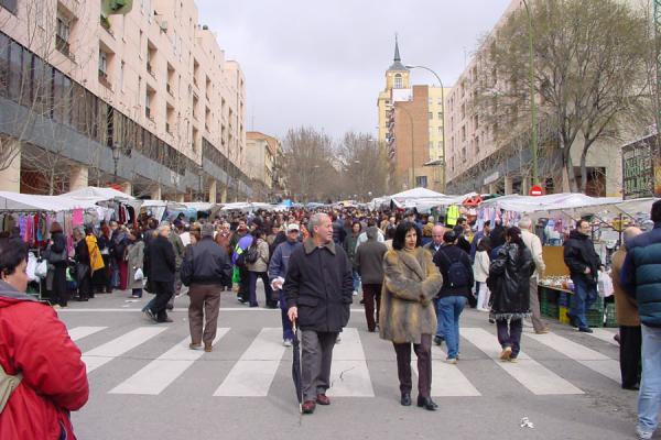 The beginning (or end) of the Rastro, Spain