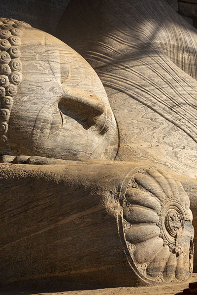 Close-up of the reclining Buddha at Gal Vihara | Ancient City of Polonnaruwa | Sri Lanka