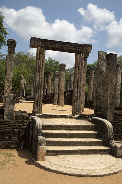 Stairway to the ruins of a Buddhist temple at the Sacred Quadrangle | Ancient City of Polonnaruwa | Sri Lanka