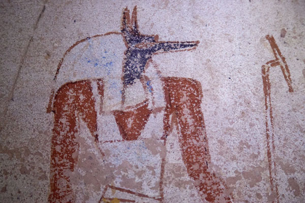 Detail of a wall painting inside one of the royal tombs of El Kurru, Sudan