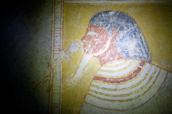 Close-up of a mural inside one of the tombs of El Kurru, Sudan