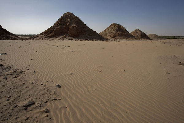 Pyramids rising from the desert at Nuri, Nuri pyramids, Sudan