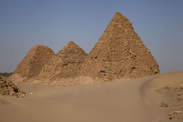 Three of the 19 pyramids at Nuri, Nuri pyramids, Sudan