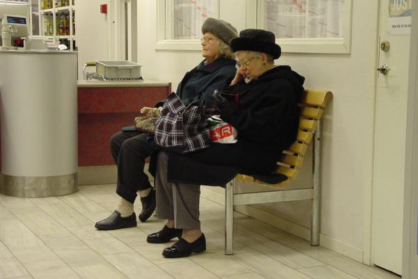 Waiting for their turn at Systembolaget, Sweden Waiting for a booze, Sweden