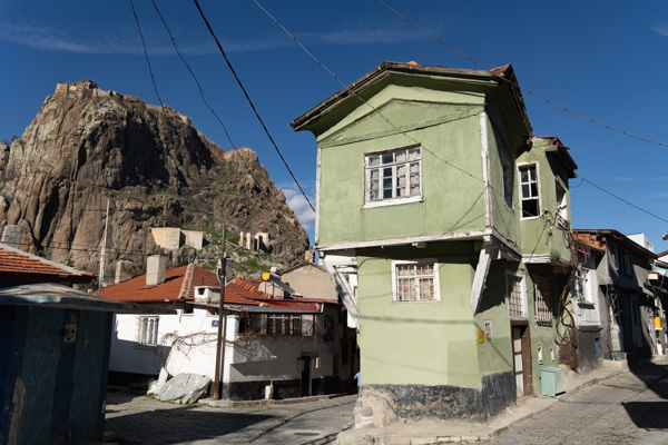 Old town streets below the rock of Afyonkarahisar, Türkiye