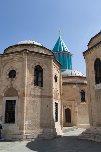 Foto van The turquoise dome of Rumi's mausoleum rising over KonyaKonya - Turkije