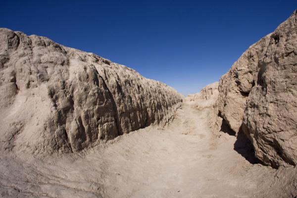 Inside look of the top of the city wall of Izmukshir, Izmukshir, Turkmenistan