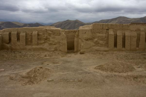 One of the restored buildings of Nisa under a grey sky | Nisa | Turkmenistan