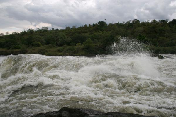 Foto de Water rushing towards the narrow gap forming Murchison FallsCataratas Murchison - Uganda