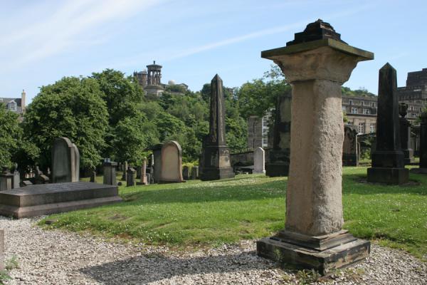 Some parts of the cemetery on Calton Hill, United Kingdom