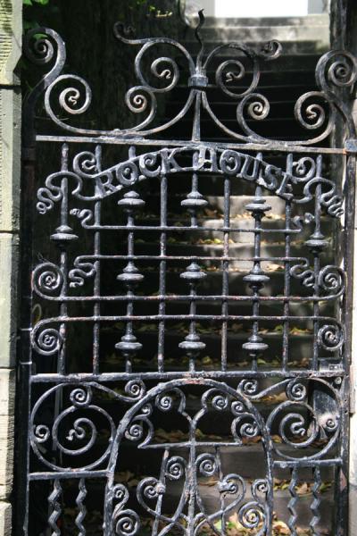 Iron gate in cemetery on Calton Hill, Edinburgh, United Kingdom