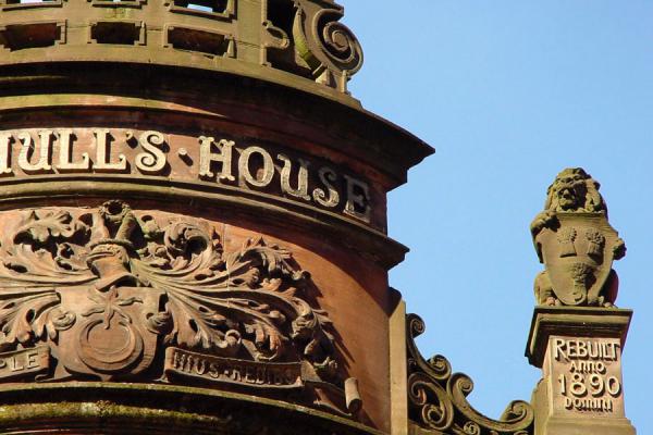Detail of roof near Manchester's Cathedral, United Kingdom