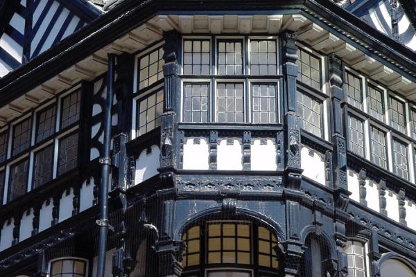 Detail of typical older house in Manchester, United Kingdom