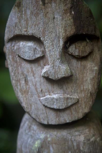 Close-up of wooden sculpture at the nasala on Wala Island | Ile Wala | Vanuatu